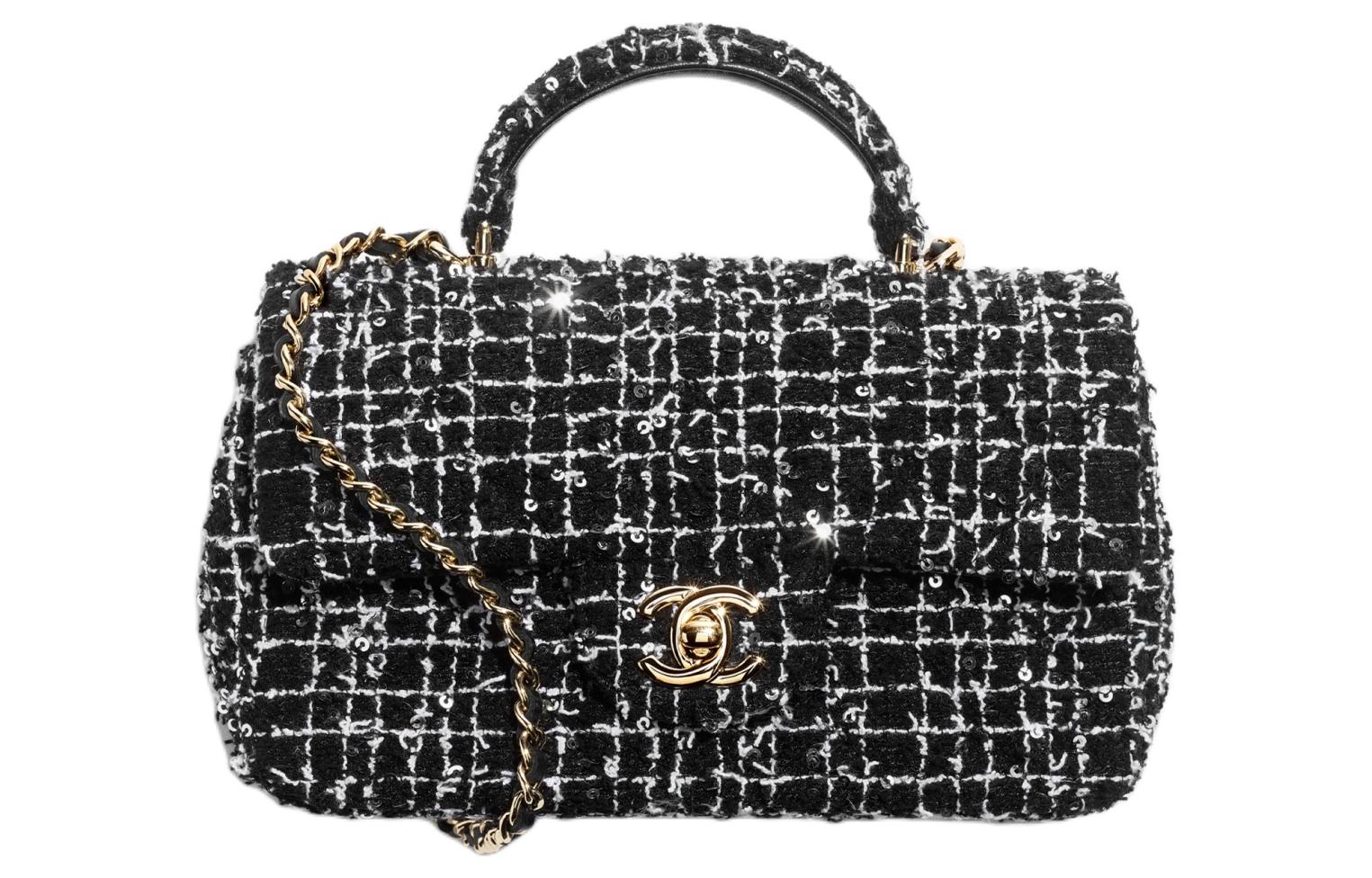 Женская сумка Chanel Classic Flap CF 24P (черно-белая)