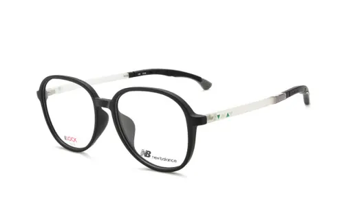 New Balance TR/Memory Plastic Oval Eyeglass Frames Unisex Black