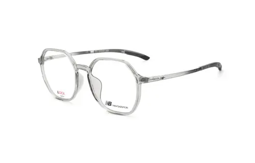 New Balance TR90 Irregular Shape Eyeglass Frames Kids' Transparent Gray