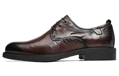 Qianbaidu C°BANNER cow leather classic business wedding formal leather shoes men's brown