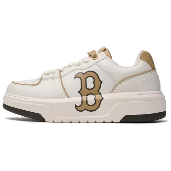 MLB Chunky Liner 24SS Boston Red Sox Slip Resistant Cushioning Low Top Skateboard Shoes Unisex White Yellow