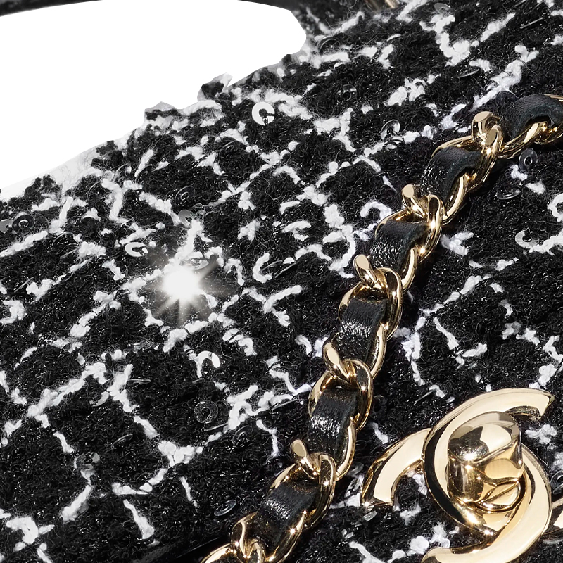 Женская сумка Chanel Classic Flap CF 24P (черно-белая) — фото 4