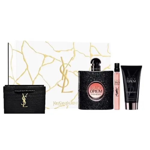 YSL, black fresh set, perfume for traveling, body cream, 90 ml, 10 ml, 50 ml