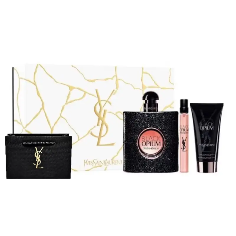 YSL, black fresh set, perfume for traveling, body cream, 90 ml, 10 ml, 50 ml