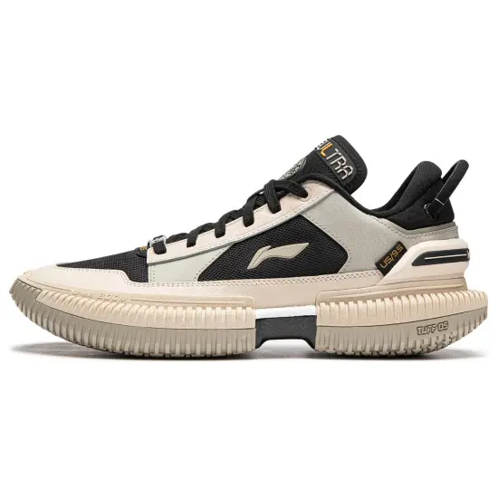 LINING Badfive 3 Vintage Basketball Shoes Men Low-Top Beige/Black
