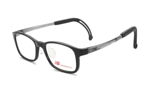 New Balance Letter Print Irregular Shape Eyeglass Frames Kids' Black