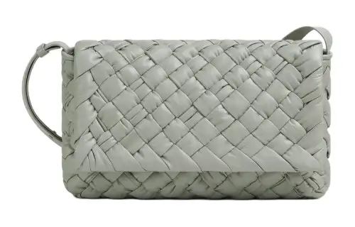 Bottega Veneta Calfskin Shoulder Bag, Crossbody Bag Men's Agate Gray