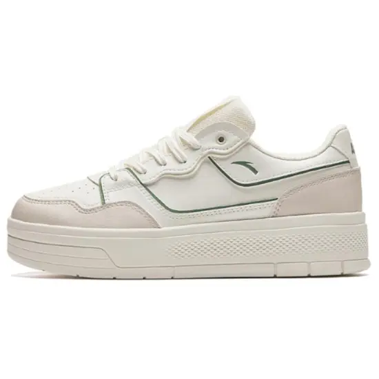 ANTA Life Collection Skateboard Shoes Women's Low-Top White Green