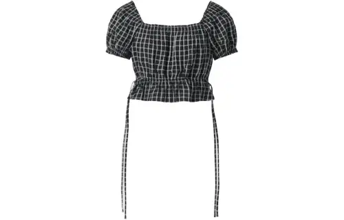 UNIQLO C Collection Crop Tops Women's 09 Black Square Collar Moderate