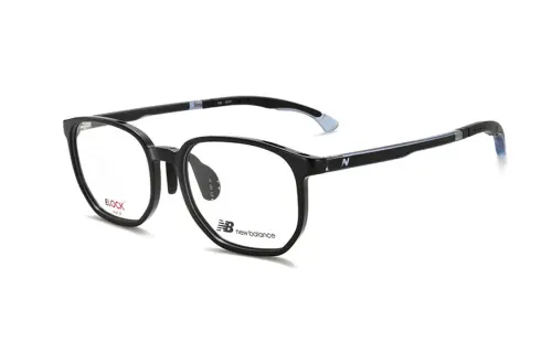 New Balance TR/Memory Plastic Irregular Shape Eyeglass Frames Unisex Black