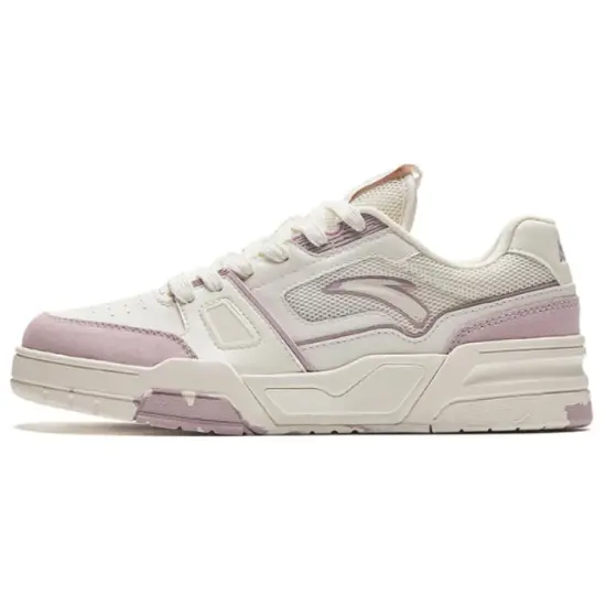 ANTA Life Collection Skateboard Shoes Women's Low-Top Beige Purple