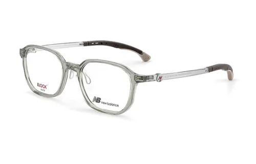 New Balance Letter Print Grilamid TR90 Irregular Shape Eyeglass Frames Kids' Gray