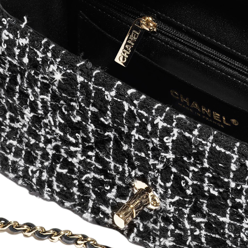 Женская сумка Chanel Classic Flap CF 24P (черно-белая) — фото 3