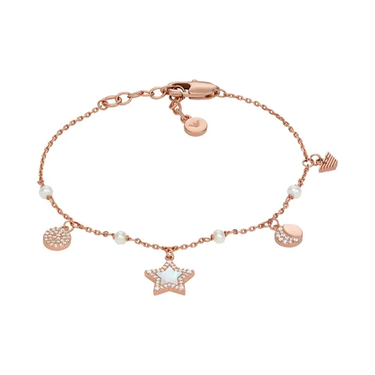 Emporio Armani Rose Gold-Tone Brass Station Bracelet