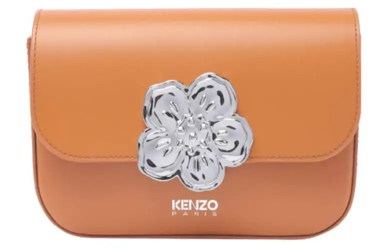 KENZO Calfskin Crossbody Bag, Shoulder Bag Women's Brown