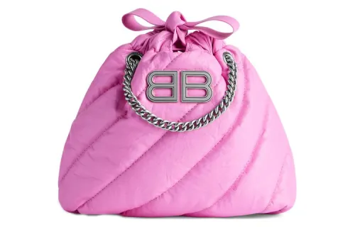 Balenciaga Crush Cow Leather Shoulder Bag, Crossbody Bag Extra Mini Women's Pink