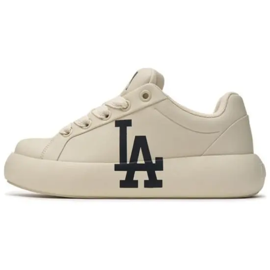 MLB Chunky Classic 24SS Cushioning, Abrasion Resistant, Height Increasing Low Top Casual Shoes Unisex Ecru