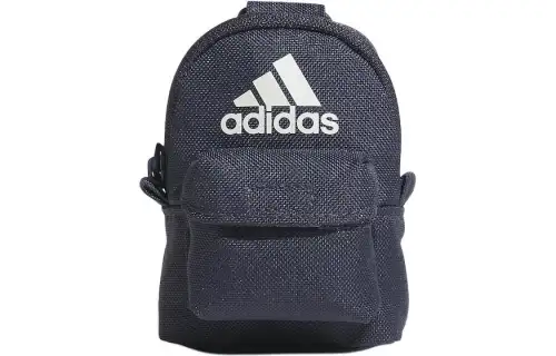 Adidas, foldable sports trend small navy backpack with zipper for men and women, polyester, for beloved