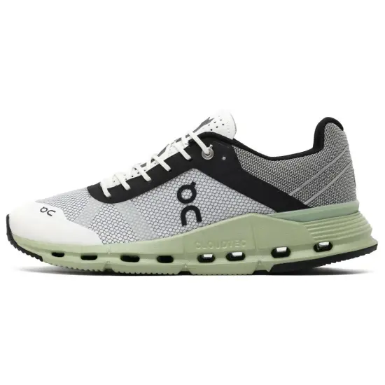 On Cloudnova Anti Slip Wear Resistant Low Top Long Distance Running Running Shoes Women's White Gray Green