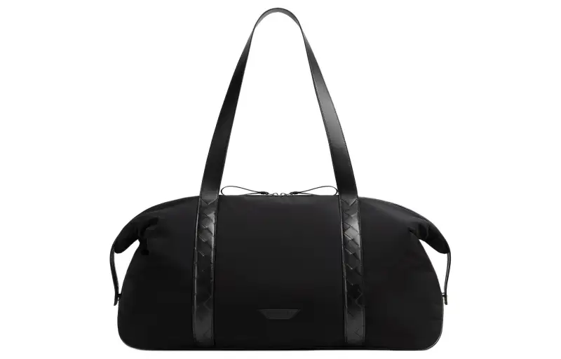 Bottega Veneta Intrecciato Calfskin One Shoulder Handbag, Travel Bag Large Men's Black