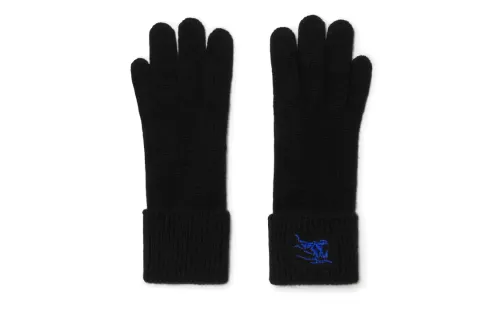 Burberry Cashmere, Polyamide Knit Gloves Unisex Black
