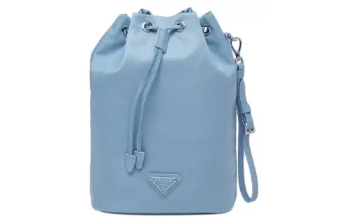 PRADA Re Nylon Fabric Clutch Women's Light Blue
