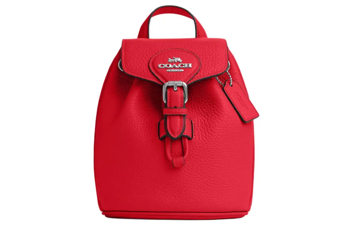 COACH Amelia Soft Pebbled Leather Backpack Small Women's Red