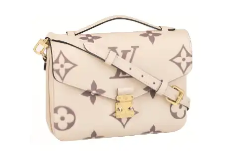 LOUIS VUITTON Pochette Metis Cow Leather Messenger Bag, Portable One Shoulder Handbag Regular Women's Ecru