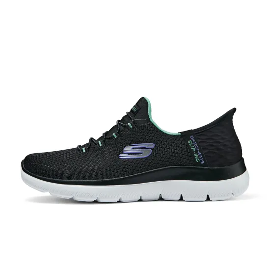 Skechers Summits Slip-Ins Technology Anti-Slip Wear-Resistant Low-Top Casual Shoes Women's Black Green