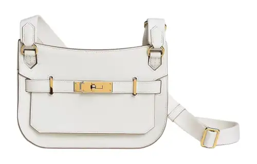 HERMES Jypsiere Swift Calfskin Shoulder Bag, Crossbody Bag Mini Women's White