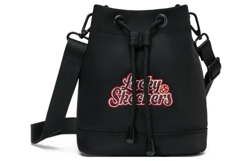 Skechers Fabric Shoulder Bag, Crossbody Bag Unisex Carbon Black