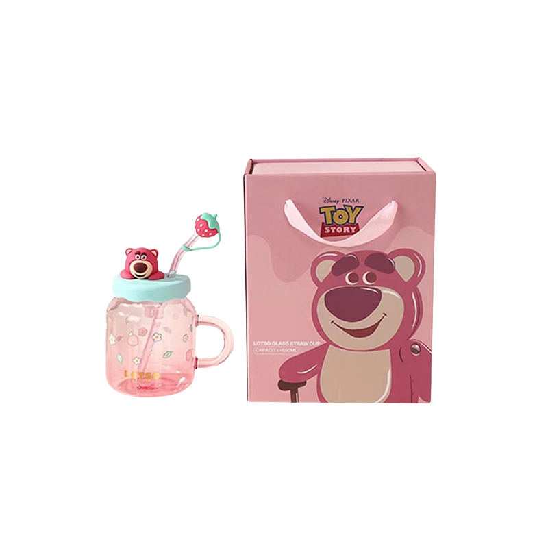 Disney Disney, glass, cute high quality strawberry for students with glass