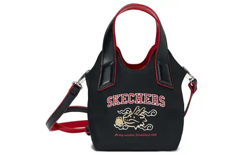 Skechers Fabric Handbag, Shoulder Bag, Crossbody Bag Unisex Carbon Black