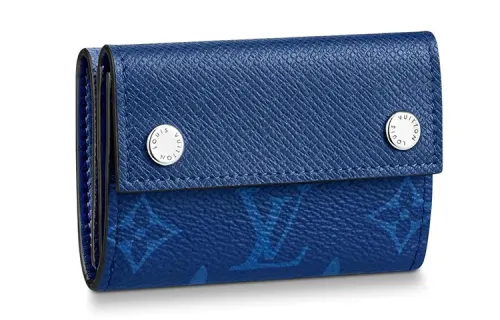 LOUIS VUITTON Discovery Compact Wallet Monogram Pacific Taiga Blue