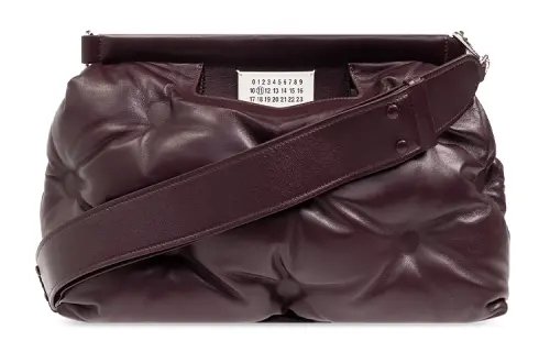 Maison Margiela Glam Slam Leather Shoulder Bag Men's Burgundy Red