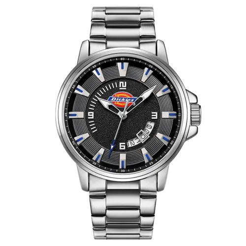 Dickies Wrist Watches Quartz Movement Stainless Steel Strap 43mm Black Dial Men's Watches