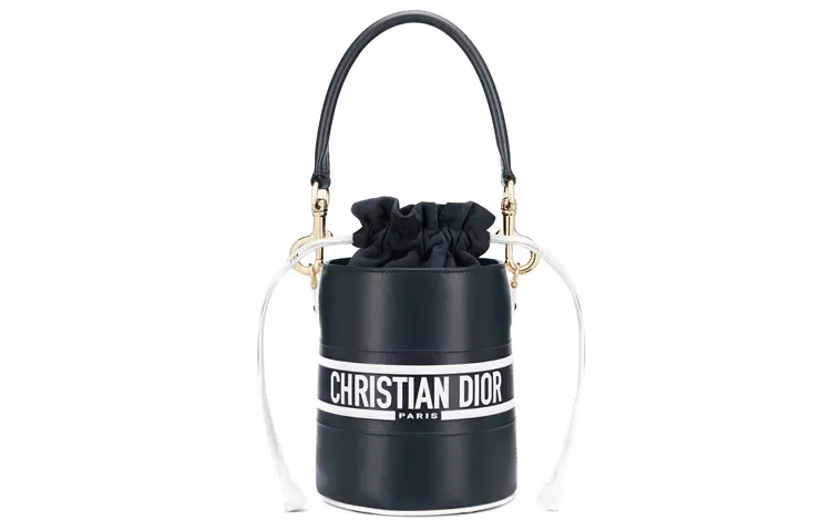 DIOR Smooth Cow Leather Bucket Bag, Shoulder Bag, Crossbody Bag, Handbag Small Women's Blue
