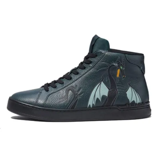 COACH Skateboard Shoes Men High-Top Pine Green