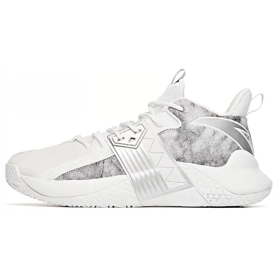 Anta Cement Busters Low Top Basketball Shoes Men's White Gray Silver