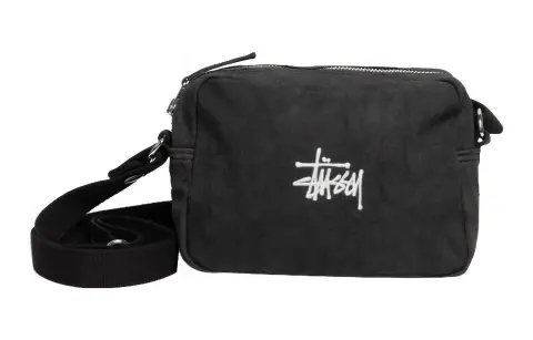 Stussy Cotton Shoulder Bag, Crossbody Bag Regular Unisex Black