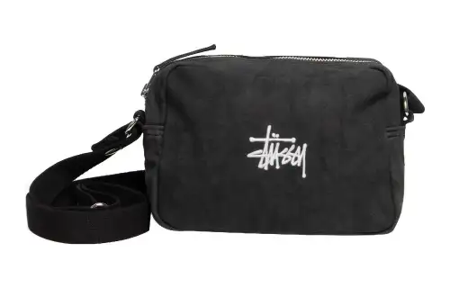 Stussy Cotton Shoulder Bag, Crossbody Bag Regular Unisex Black