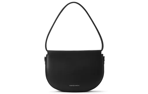 CHARLES&KEITH Business Casual Synthetic Leather Shoulder Bag, Shoulder Bag Women's Taupe/Noir/Tan