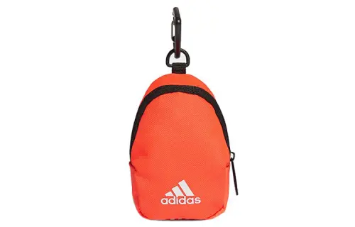 Adidas Recycled Polyester Charm Bag Card Holder Key Pouch Coin Purse Regular Unisex Orange