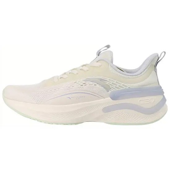 ANTA C37 Series Running Shoes Women's Low-Top Ivory White/Ice Pink Purple/Fresh Water Green