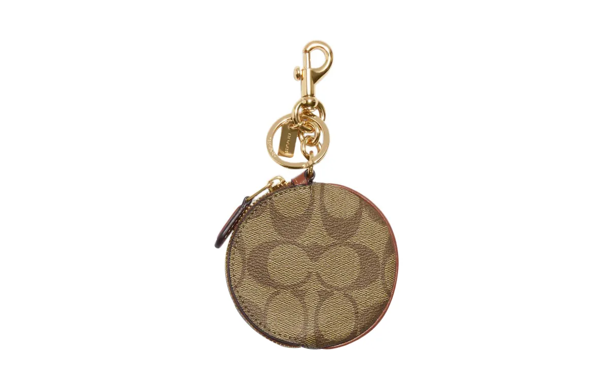 COACH Canvas With Leather Coin Purse Women's Khaki