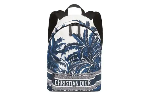 DIOR DiorTravel Technical Fabric Backpack Women's White Blue