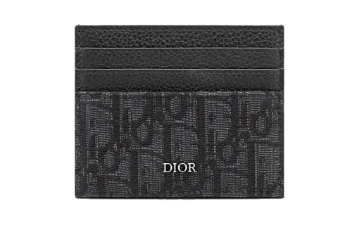 DIOR Cow Leather Card Holder Card Holder Men's Black