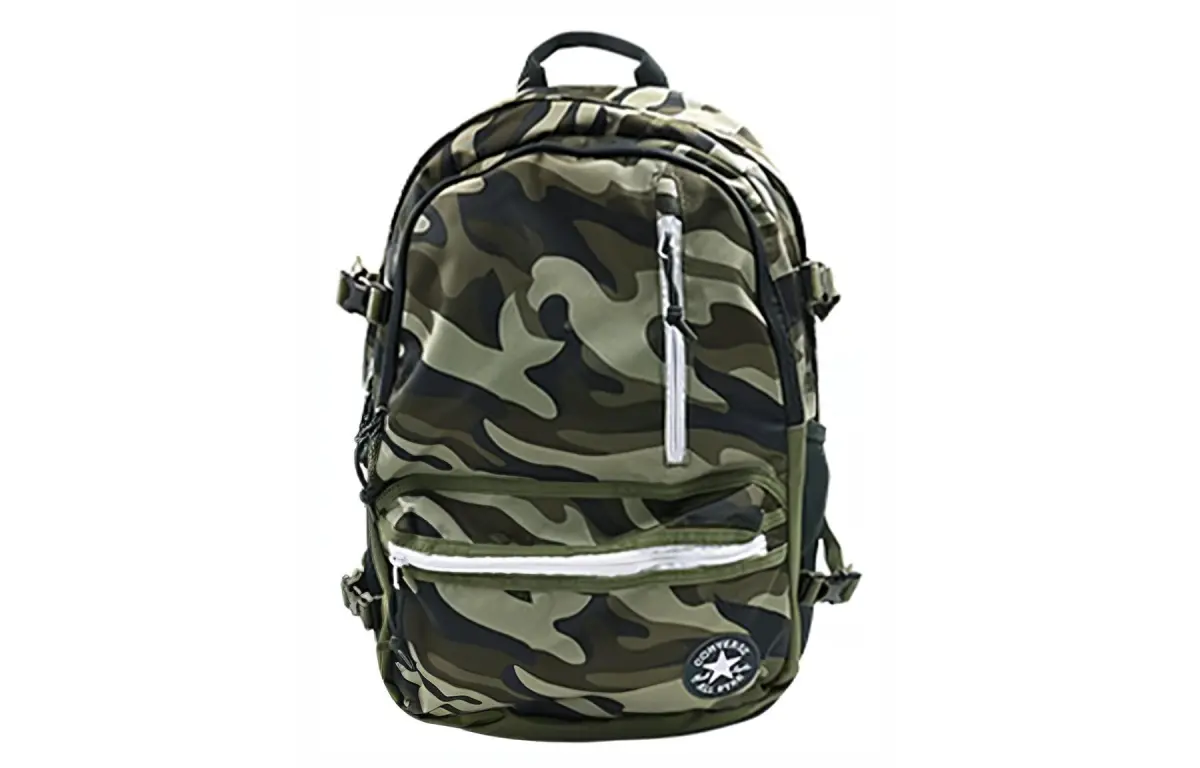 Converse Straight Edge Polyester Backpack Regular Unisex Green Camouflage