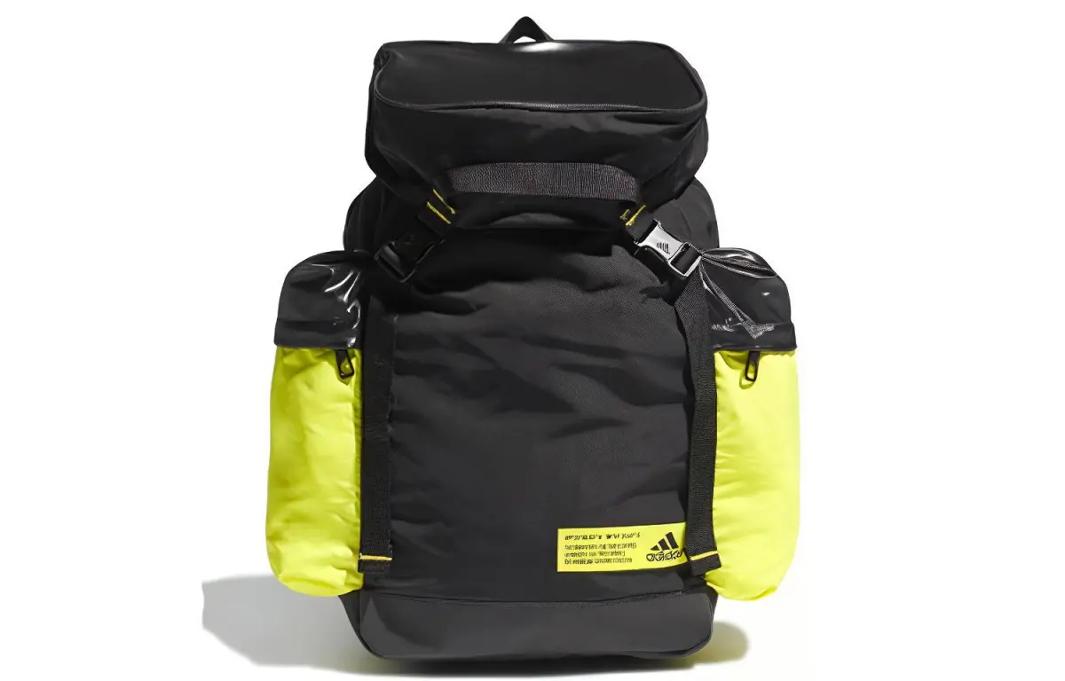 Adidas Polyester Backpack Regular Unisex Black/Acid Green/Yellow