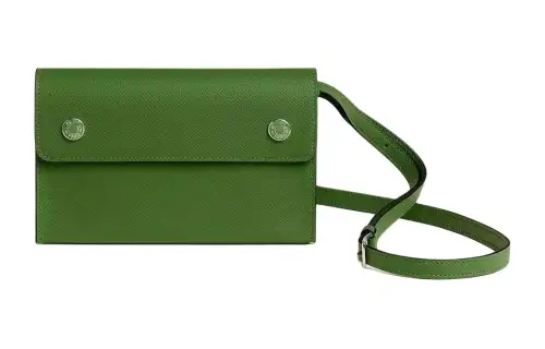 HERMES Hermèsnap Silver Tone Buckle Epsom Leather Shoulder Bag, Crossbody Bag Women's Green
